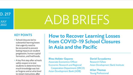 How to Recover Learning Losses from COVID-19 School Closures in Asia and the Pacific